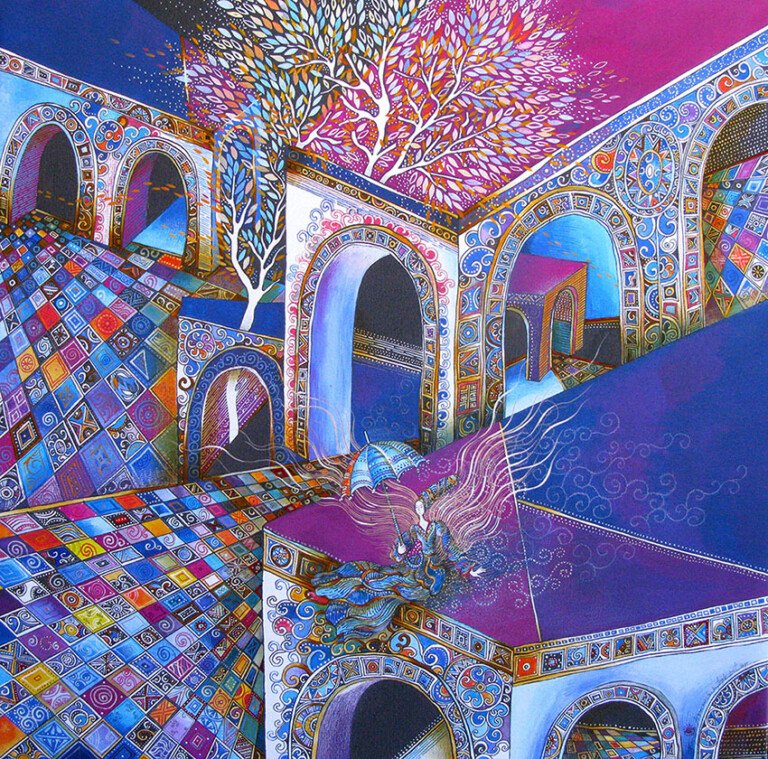 Blue city or Angele on the roof